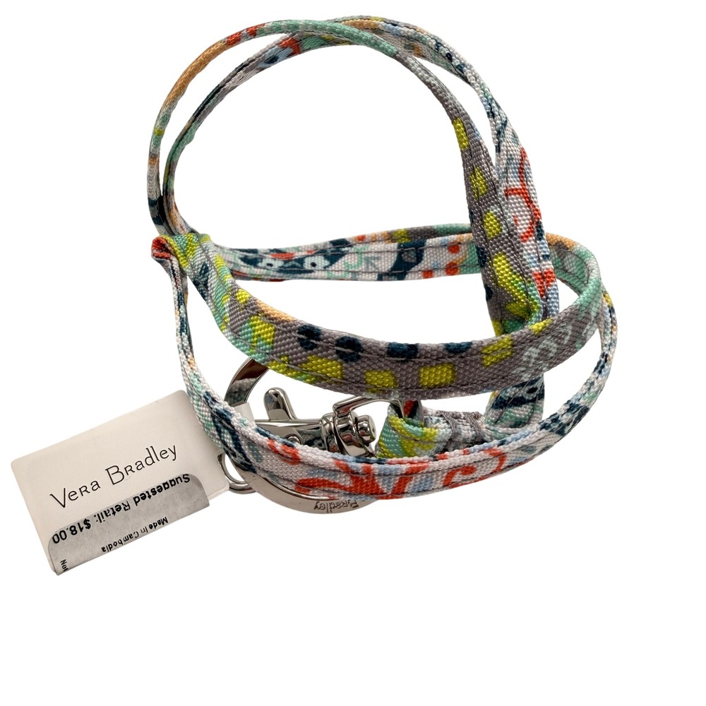 Vera Bradley ReActive Lanyard Citrus Paisley ID Keychain Bold Bright Travel Gift
